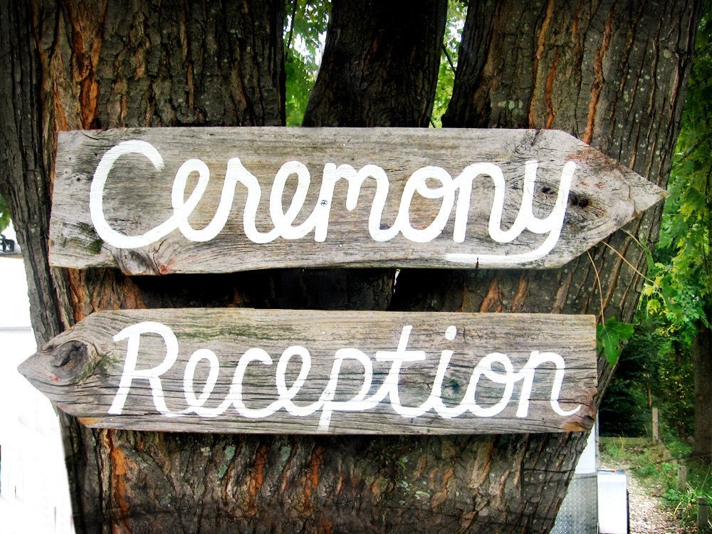 CUSTOMIZED Barn Wood Ceremony and Reception Signs