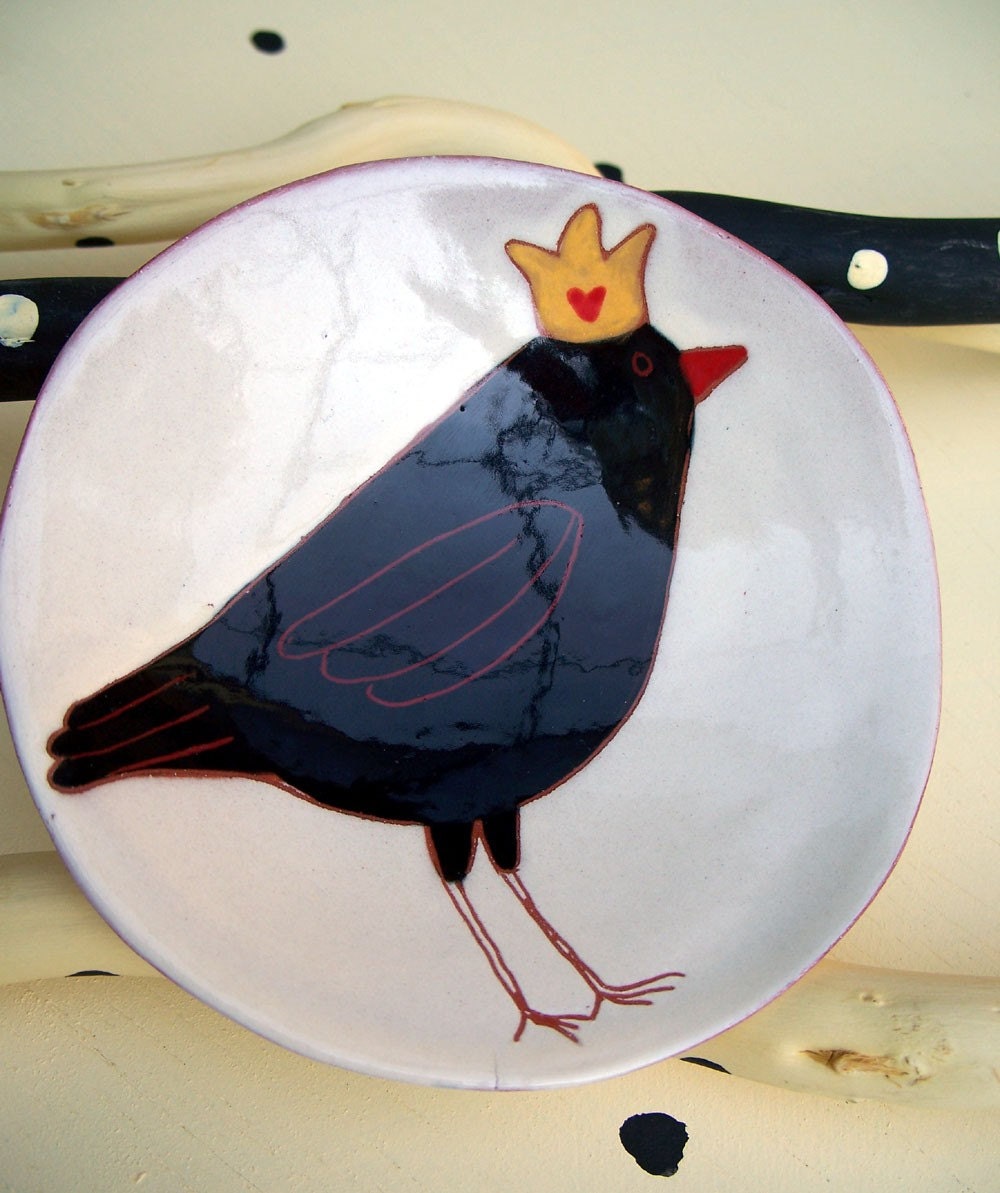 Raven Heart Bird Plate