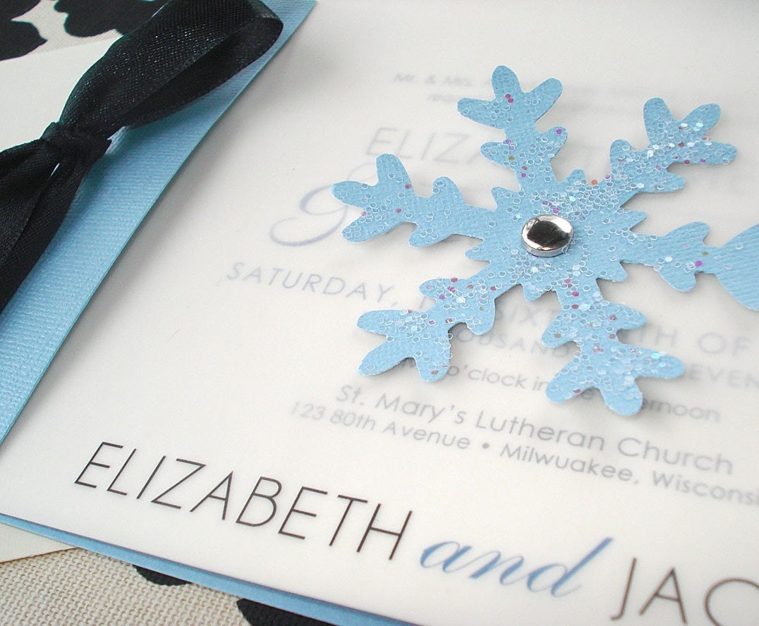 WINTER WONDERLAND Snowflake Wedding Invitation - Sample