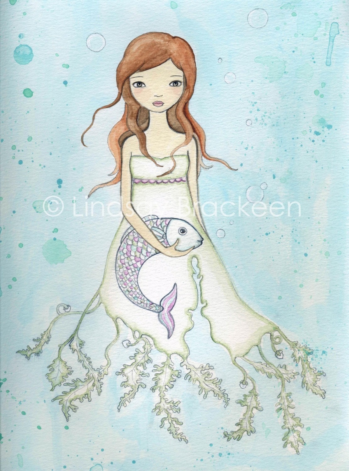 Fish Ocean Mermaid Pisces Art Print