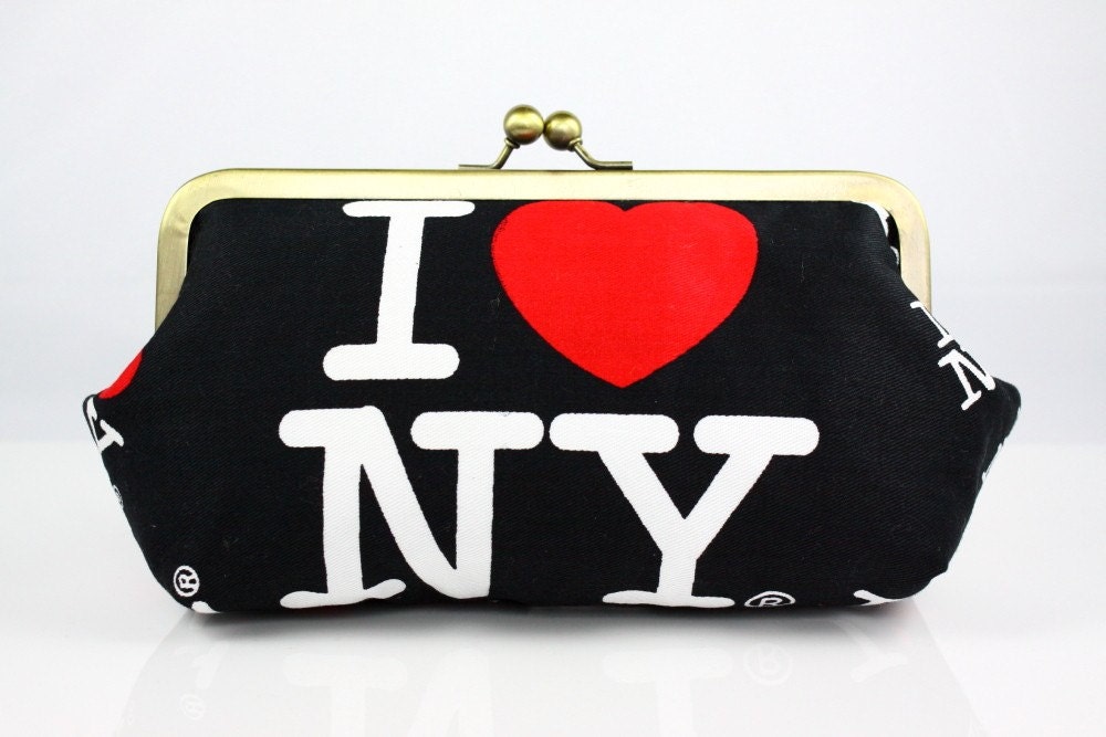I Love New York (Black) - 8 inches Frame Clutch - READY TO SHIP