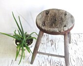 SALE antique wooden farmhouse stool