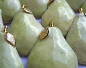 Set of 6 Christmas Pear Ornament Wine Tag Napkin Ring