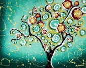 Fine Art Prints Turquoise Tree of Life Christmas