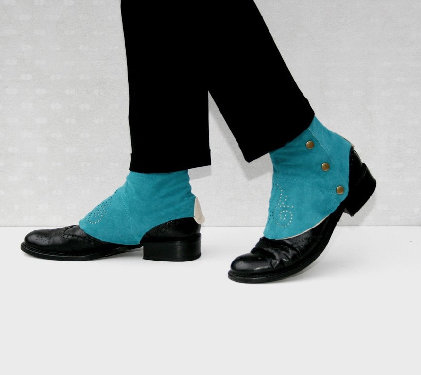 turquoise  suede spats
