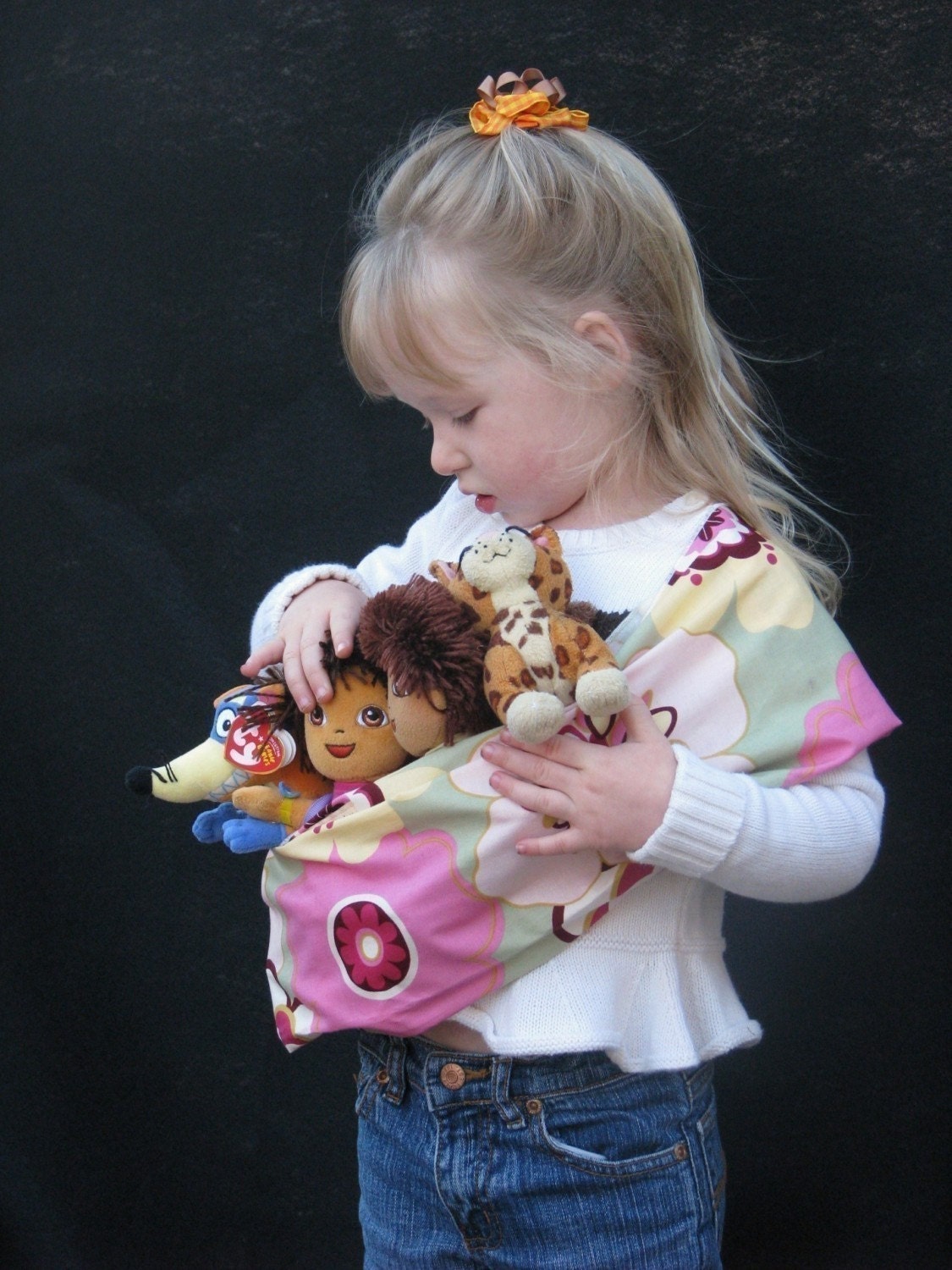 Baby Doll Sling Toy Pouch Carrier - Garden Party - FAST SHIPPING
