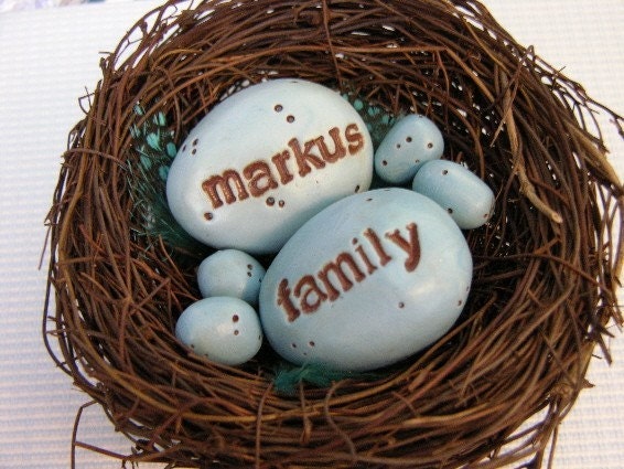 Personalized Nest With Eggs your choice of colors