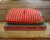 Vintage Gingham Cigarette Case in Box