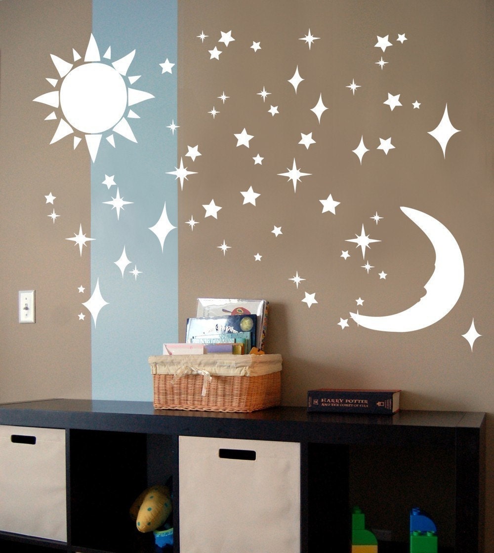 Sun Moon Stars - Vinyl Wall Art Decal Sticker