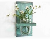Primitive Country Mint Chip Green FALL WOOD Shabby Chic Cottage Wall Shelf