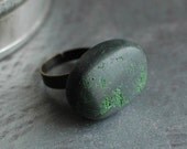SALE Moss and Pebble ring