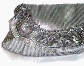 Handmade clutch purse sequins silver metallic Valentine bling black party evening clutch by Armcandyforyou on etsy