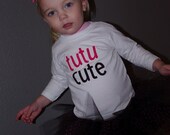 Toddler Girl tutu cute shirt in hot pink and black