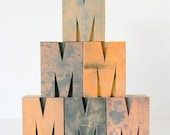 One 
Large Vintage Wood Type M 3.25 inch