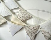 Country Wedding Fabric Bunting Decoration 3'