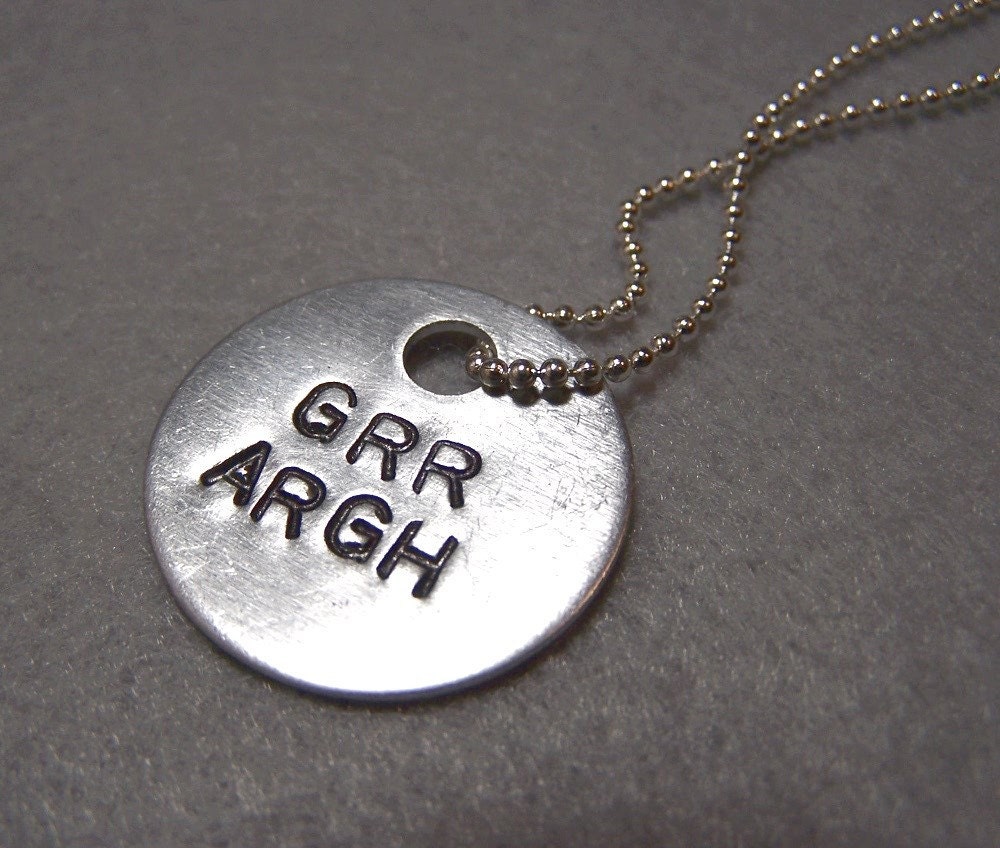 GRR ARGH aluminum pendant necklace