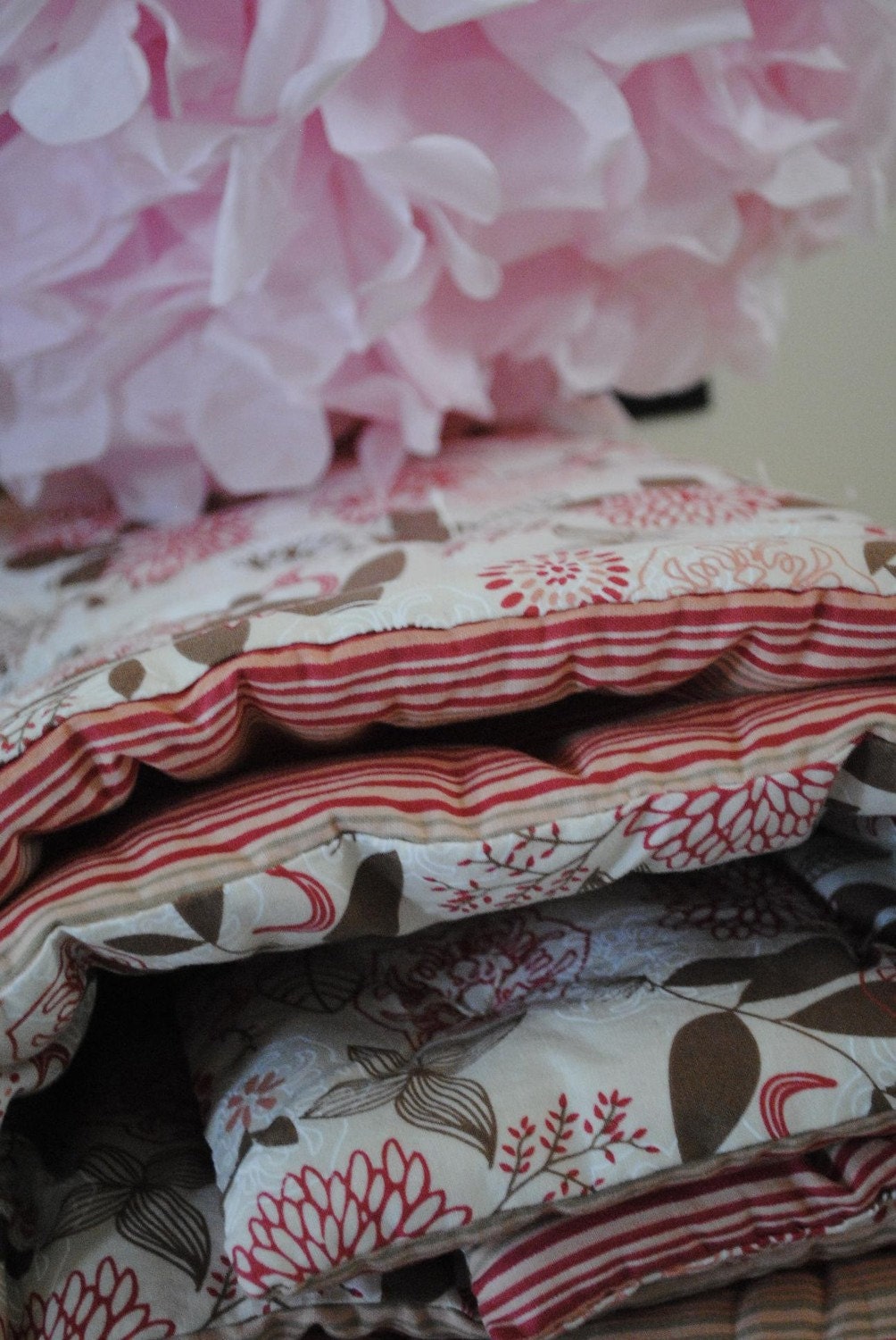 natural coral baby quilt
