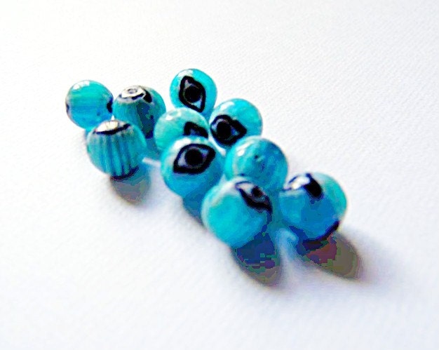The Glass Eye - 8mm Round - Turquoise - 10 count