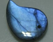 Extreme Blue Fire Flash Labradorite Smooth Polished Paisley Comma Focal, 22 x 16mm
