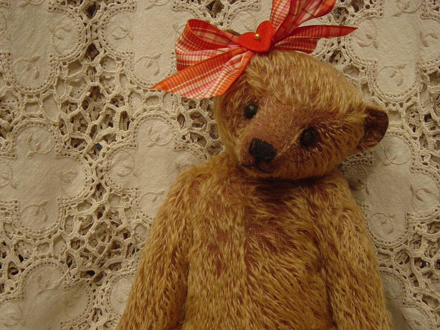 Artist Mohair teddy bear antique primitive style