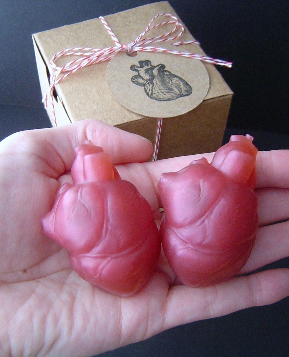 I Give You My Heart-Anatomically Correct HEART Box Set-Glycerin Soap-Merlot Wine Scented