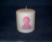 Breast Cancer Awareness Pink Ribbon Candle