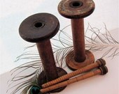 Antique Collection Large Wood Spools & Bobbins