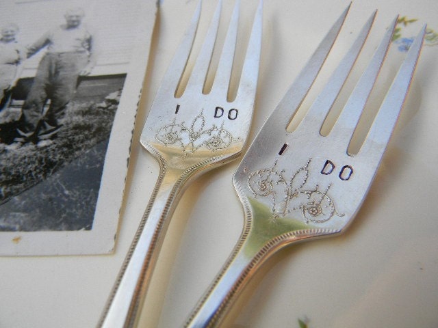 I Do. I Do.  Vintage Wedding Fork Set