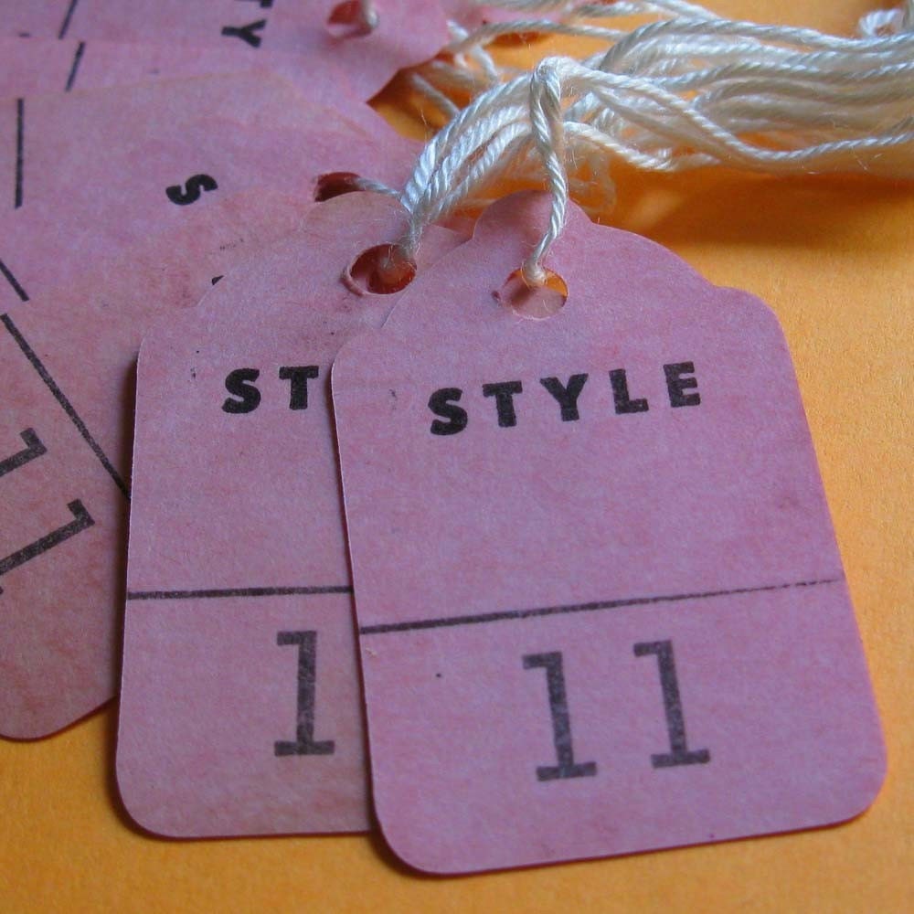 Vintage Tags, Die Cut String Tages, STYLE 11