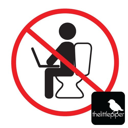 No Laptops on Toilet decal
