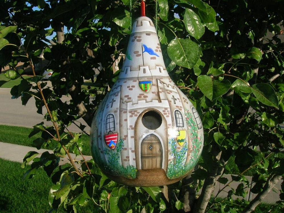 Castle birdhouse gourd