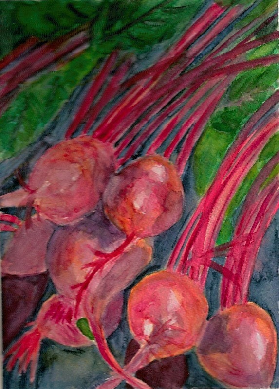 Vibrant Beets -original watercolor print