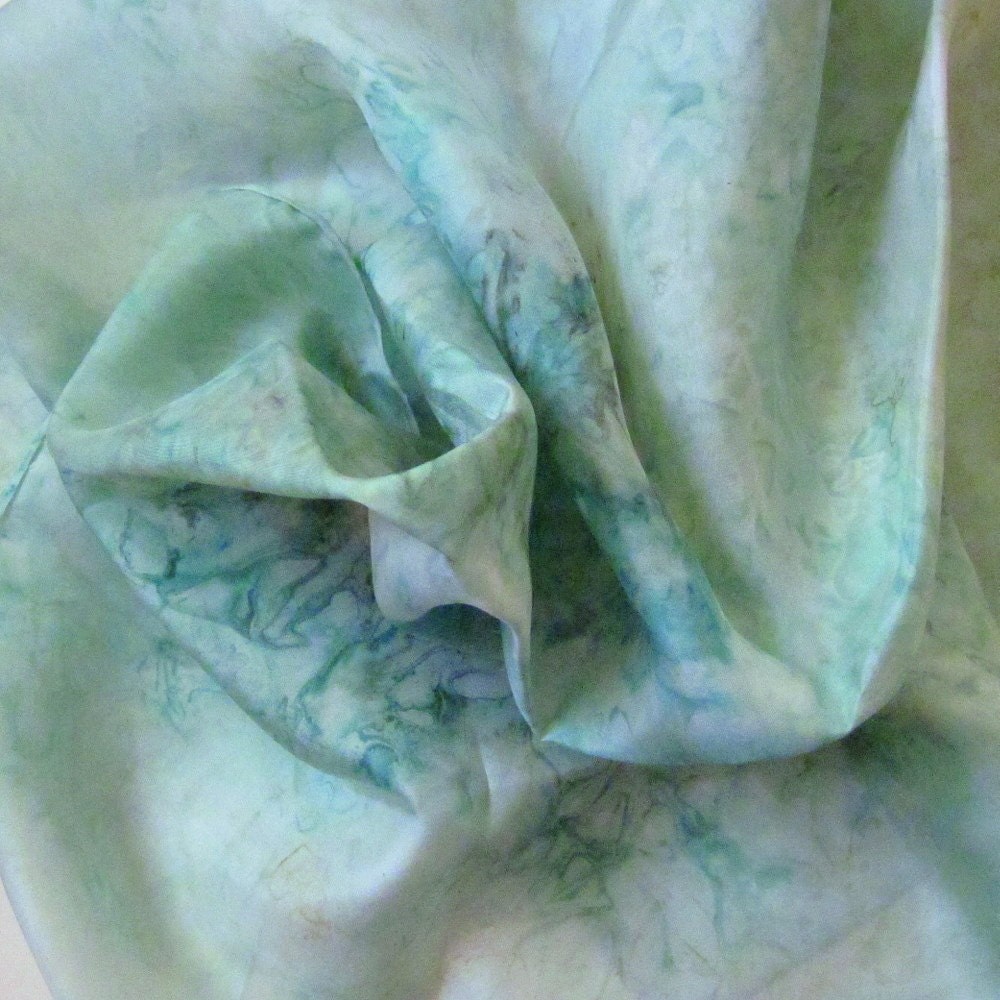 Crystal Green Snow Dyed Silk Scarf