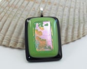 Fused Glass Pendant - Spring Green