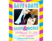 Save the Date - Bright Chevron - Customizable Digital File for Printing or Emailing