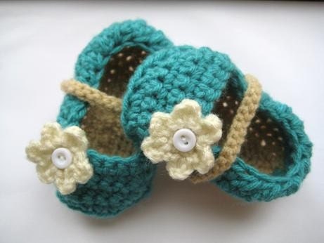 Ballet Flats Crochet Baby Booties for Girls (pdf pattern)- 4 sizes