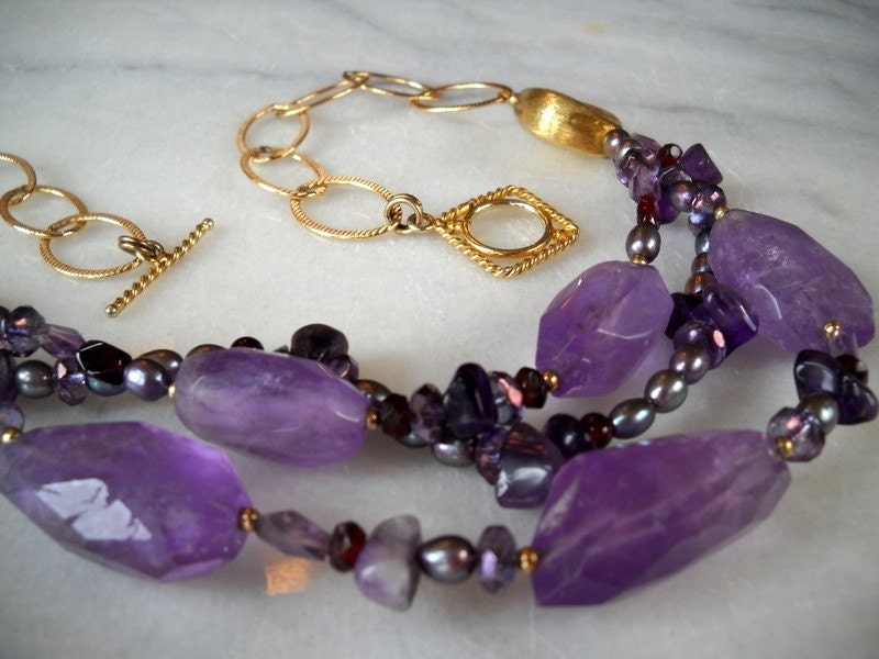 Royalty Amethyst Gold Necklace