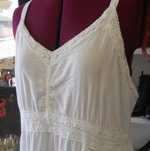 Eco, upcycled white cotton summer dress
