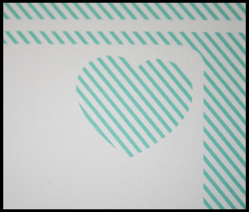 Pinstripe Love Stationary Set (Ten Notes and Envelopes)