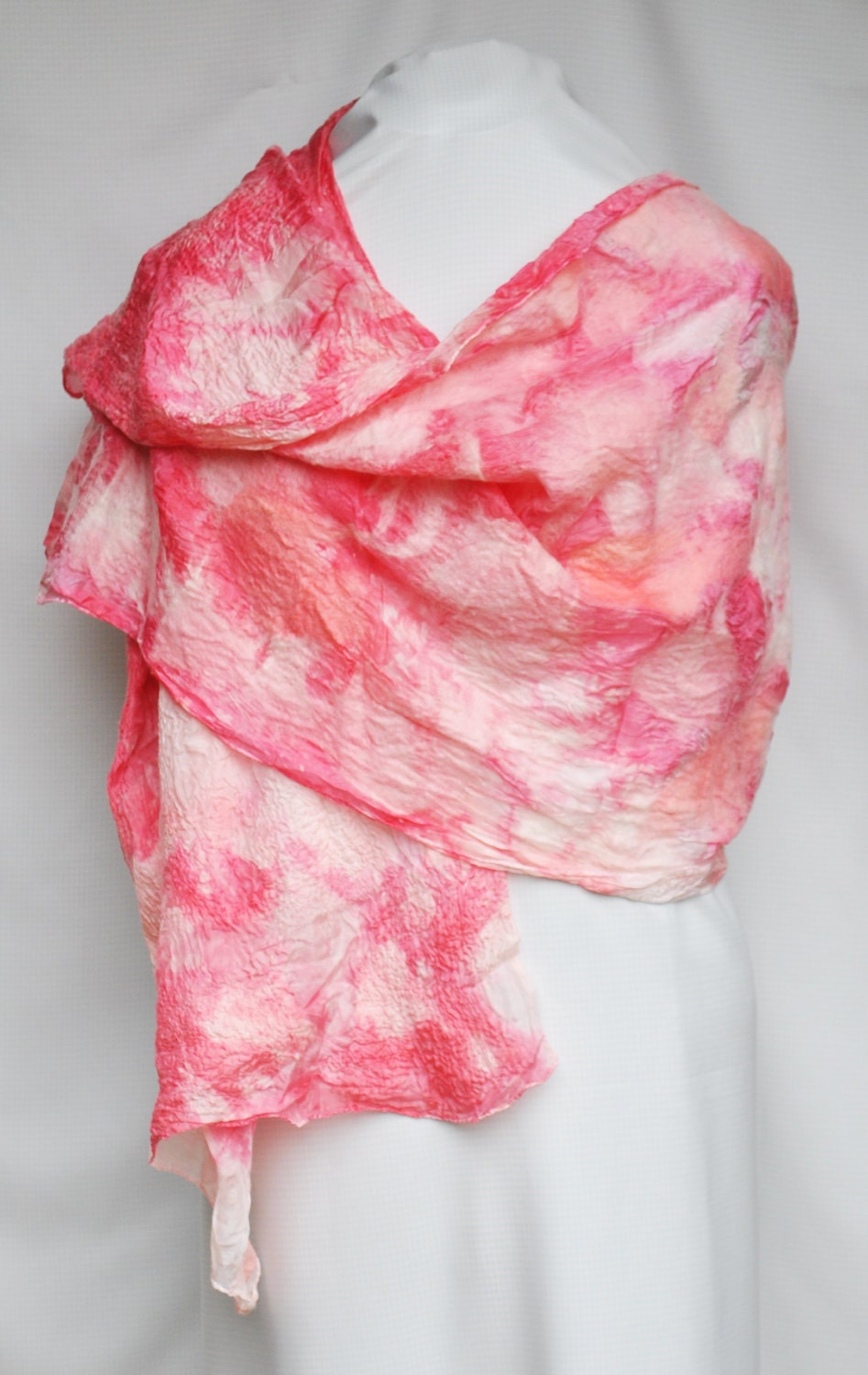 Hand dyed and felted wrap 'Red Delight'