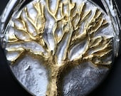 Tree of Life Silver Necklace with Gold -  Made to Order