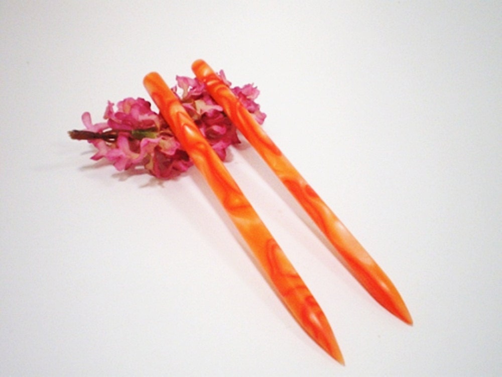 Acrylic Hair Sticks - Peach - 6 1/8 inches No 11