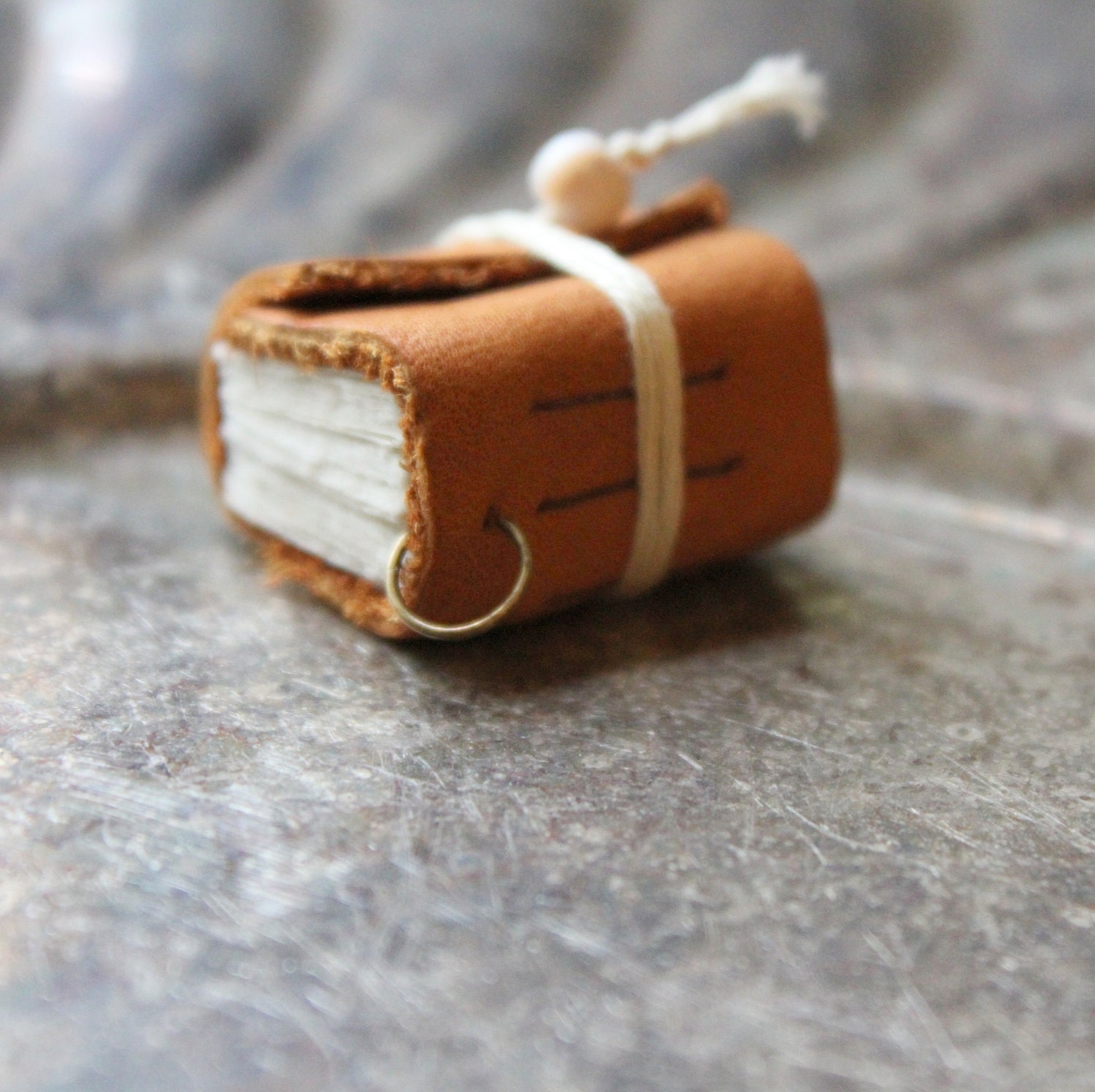 Handmade Mini Leather Journal Pendant