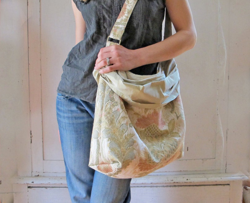 Shirred Silk Tote Bag