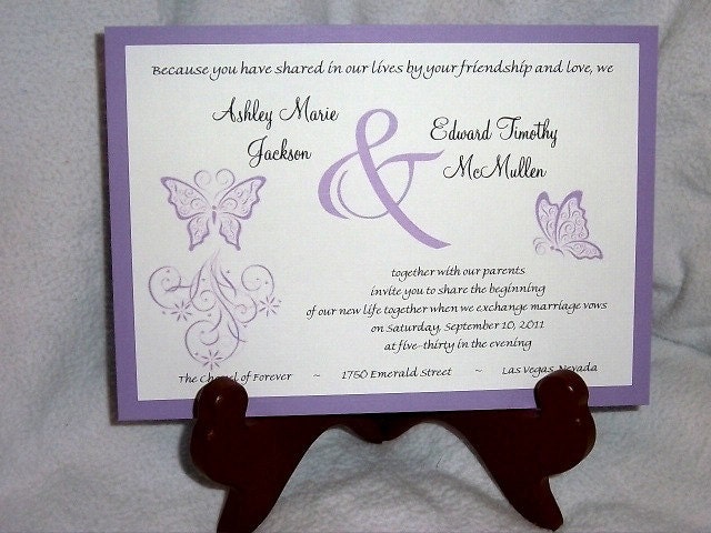 100 Butterfly Wedding Invitations, RSVP's, Reception Invitations with FREE Calendar Stickers