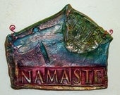 Dragonfly Namaste Ceramic Wall Hanging