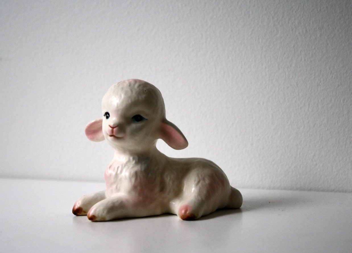 how cute is a lamb - ceramic lamb figurine