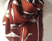 Russett Meadows hand painted silk satin scarf