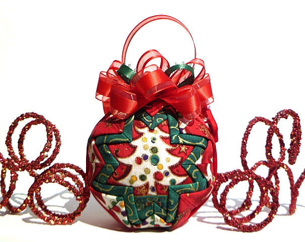 Fall Christmas Quilted Ornament - Christmas Trees