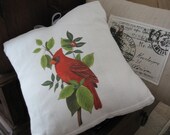 Cardinal In Branches Flour Sack Pillow